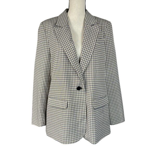 Vince Camuto Jackets & Blazers - Vince Camuto Womens Large Houndstooth Blazer Jacket 1-Button Lined Pockets Slit